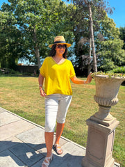 Yellow Lattice Trim Top Riley