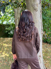 Chocolate High Neck Jacket Mila