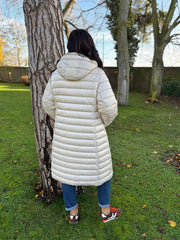 Stone Premium Quilted Longline Coat Amanda