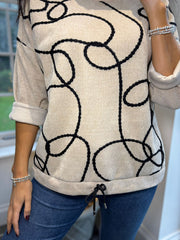 Stone Rope Detail Roll Neck Jumper Kim