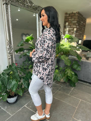 Black Watercolour Asymmetric Top Elsie