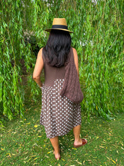 Chocolate Polka Dot Panel Dress Coraline