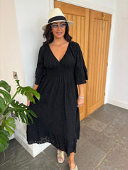 Black Luxury Elegant Lace Dress Athena