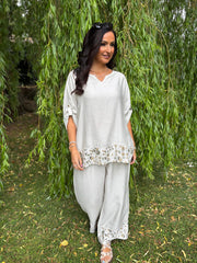 Stone Leopard Trim Co-Ord Theodora