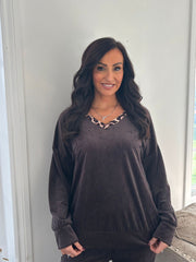 Chocolate Velour Leisure Set