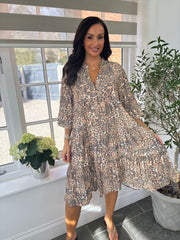Leopard Print Tiered Dress Maya