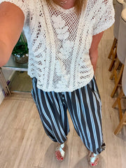 Stone Net Crochet Top Fran