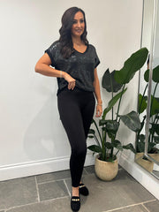 Black Fleece Lined Leggings