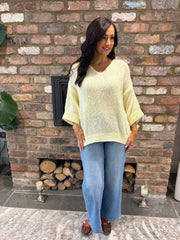 Lemon Two Piece V Neck Knit Eileen