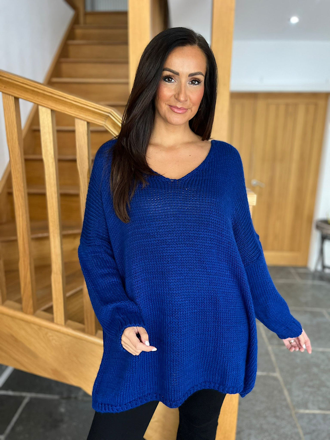 Blue Longline High Neck Knit Olivia – Tillett's