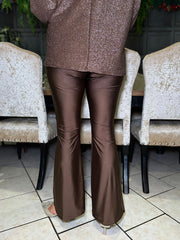 Chocolate High Waist Flared Leggings