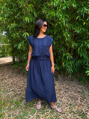 Navy Top & Skirt Set Daniella
