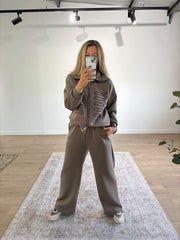 Mocha Embroidered Pattern Tracksuit Kalina
