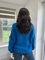 Royal Blue Crew Neck Knit Katya