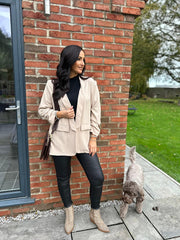 Stone Pinstripe Take You Anywhere Jacket