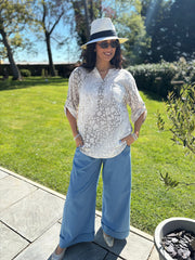 Stone Ombre Leopard Print Blouse Madison