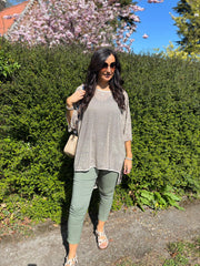 Stone Shimmer Loose Weave Top Jasmine