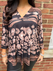 Chocolate Animal Ombre Top Trisha