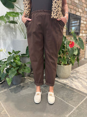 Chocolate Frill Pocket Trousers Sasha