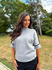 Grey Blanket Stitch Knit Rachel