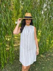 Stone Striped Sleeveless Dress Tiana