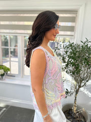 Multi Coloured Crochet Vest Top Sara