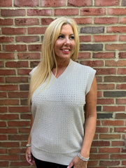 Stone Studded V Neck Tank Top Serena