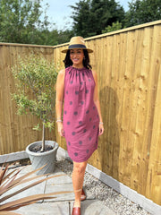 Wine Polka Dot Sleeveless Dress Tiana