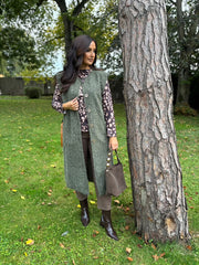 Khaki Brushed Belted Waistcoat Andrea