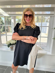 Black Contrast Side Panel Dress Venus