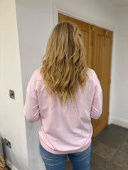 Pink Crochet Sequin Heart Sweatshirt Wren