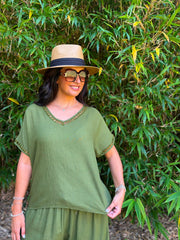 Pistachio Lattice Trim Top Riley