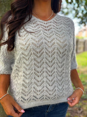 Grey Soft Chevron Knit Ensley