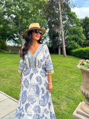 Stone Paisley Print Maxi Dress Kiki