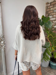 Stone Bubble Cotton Pocket Blouse Carol