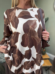 Chocolate Leaf Pattern Top April