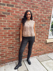 Mocha Chunky Knit Waistcoat Clara