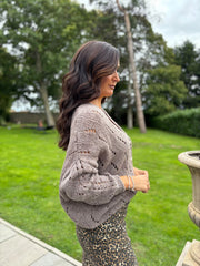Mocha Chunky Knit Cardi Gail