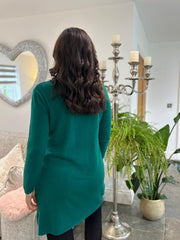 Green Chevron Knit Jumper Dress Kelly