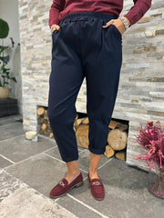 Navy Frill Pocket Trousers Sasha