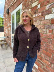 Chocolate Shimmer Hooded Cardi Trisha