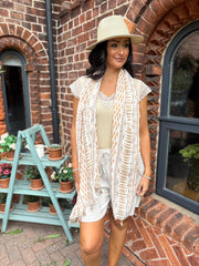 Mocha Diamond Tassel Scarf