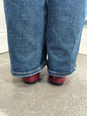 Wine Hammered Gold Flats