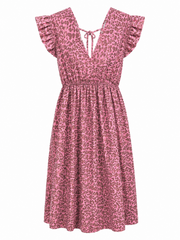 Pink Bubble Cotton Leopard Print Maxi Dress Tillie