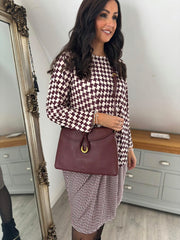 Wine Geometric Dress Maddie