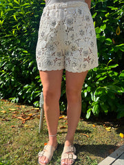 Stone Patterned Crochet Shorts Davina