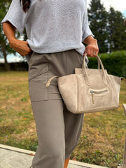 Mocha Barrel Leg Joggers Clarice