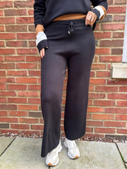Black Drawstring Knitted Trousers Ophelia