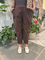 Chocolate Frill Pocket Trousers Sasha