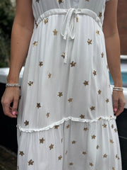 White Sequin Star Dress Althea